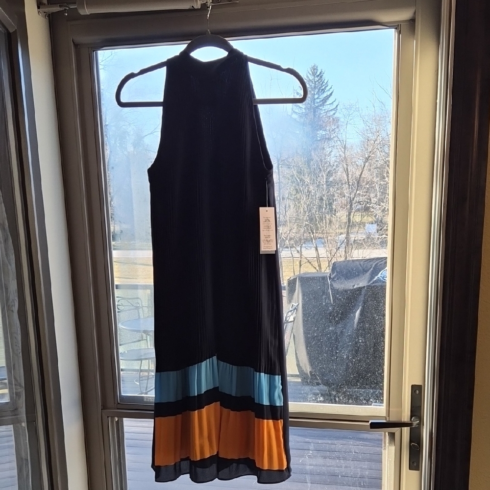 Nanette Lepore Stylish Black Dress with Colorful Hem